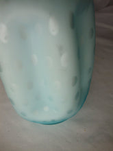 Load image into Gallery viewer, Vintage Fenton Powder Blue Overlay Matte Optic Bubble Pinched Vase 8"
