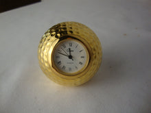 Load image into Gallery viewer, Chass Gold Tone Metal Battery Operating Golf Ball Small Paperweight Clock
