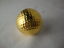 Load image into Gallery viewer, Chass Gold Tone Metal Battery Operating Golf Ball Small Paperweight Clock
