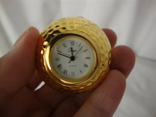 Load image into Gallery viewer, Chass Gold Tone Metal Battery Operating Golf Ball Small Paperweight Clock
