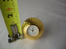 Load image into Gallery viewer, Chass Gold Tone Metal Battery Operating Golf Ball Small Paperweight Clock
