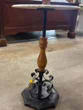 Load image into Gallery viewer, Side Table With Lamp, Cast Iron &amp; Marble
