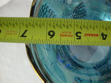 Load image into Gallery viewer, Vintage Blue Carnival Harvest Grape Motif Footed Candy Dish with Lid

