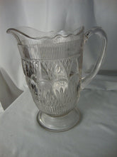 Load image into Gallery viewer, Antique McKee Clear Glass Parachute Rabbit Tracks Pattern Footed Water Pitcher
