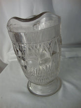 Load image into Gallery viewer, Antique McKee Clear Glass Parachute Rabbit Tracks Pattern Footed Water Pitcher
