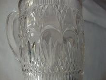 Load image into Gallery viewer, Antique McKee Clear Glass Parachute Rabbit Tracks Pattern Footed Water Pitcher
