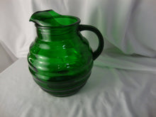 Load image into Gallery viewer, Vintage Anchor Hocking Emerald Green Ribbed Beverage Pitcher
