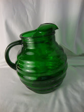 Load image into Gallery viewer, Vintage Anchor Hocking Emerald Green Ribbed Beverage Pitcher
