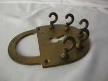 Load image into Gallery viewer, Vintage Brass Padlock Shape Small Wall Mount Key Holder 5 Hooks
