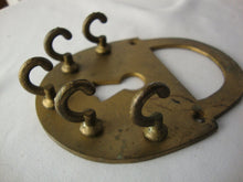 Load image into Gallery viewer, Vintage Brass Padlock Shape Small Wall Mount Key Holder 5 Hooks
