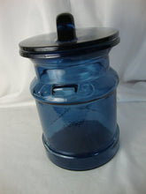 Load image into Gallery viewer, Vintage L.E. Smith Blue Glass Milk Can Canister with Lid
