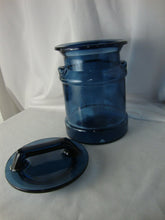 Load image into Gallery viewer, Vintage L.E. Smith Blue Glass Milk Can Canister with Lid
