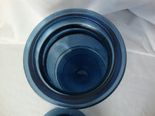 Load image into Gallery viewer, Vintage L.E. Smith Blue Glass Milk Can Canister with Lid
