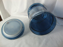Load image into Gallery viewer, Vintage L.E. Smith Blue Glass Milk Can Canister with Lid
