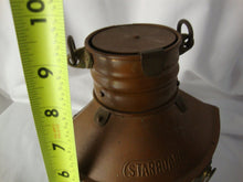 Load image into Gallery viewer, Vintage Starboard Copper Oil Boat Lamp with Blue Green Globe Glass Lantern
