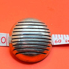Load image into Gallery viewer, Earrings, Sterling Silver, Round Domes with Slots, Hollow. Clip Ons
