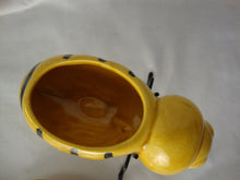 Load image into Gallery viewer, Vintage Ceramic Bumblebee Honey Pot on Black Metal Stand
