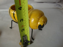 Load image into Gallery viewer, Vintage Ceramic Bumblebee Honey Pot on Black Metal Stand
