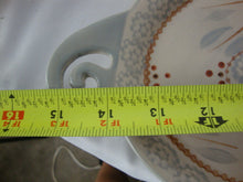 Load image into Gallery viewer, Vintage Temp-Tations Ceramic Gray Orange Floral Pig Soup Bowl with Oval Sandwich Tray Set of 2
