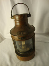Load image into Gallery viewer, Vintage Tung Woo Hong Kong Stern Nautical Copper Boat Lantern Clear Glass Insert
