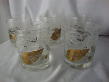 Load image into Gallery viewer, Vintage George Briard Nautical Shell Clear Frosted Lowball Cocktail Glasses Set of 5
