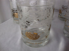 Load image into Gallery viewer, Vintage George Briard Nautical Shell Clear Frosted Lowball Cocktail Glasses Set of 5
