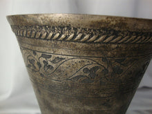 Load image into Gallery viewer, Vintage Metal Bronzed Look Leaf Motif Heavy Flared Flower Vase
