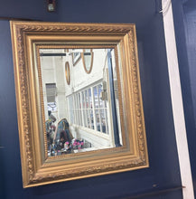 Load image into Gallery viewer, Beveled Rectangle Mirror With Gold Wood Frame
