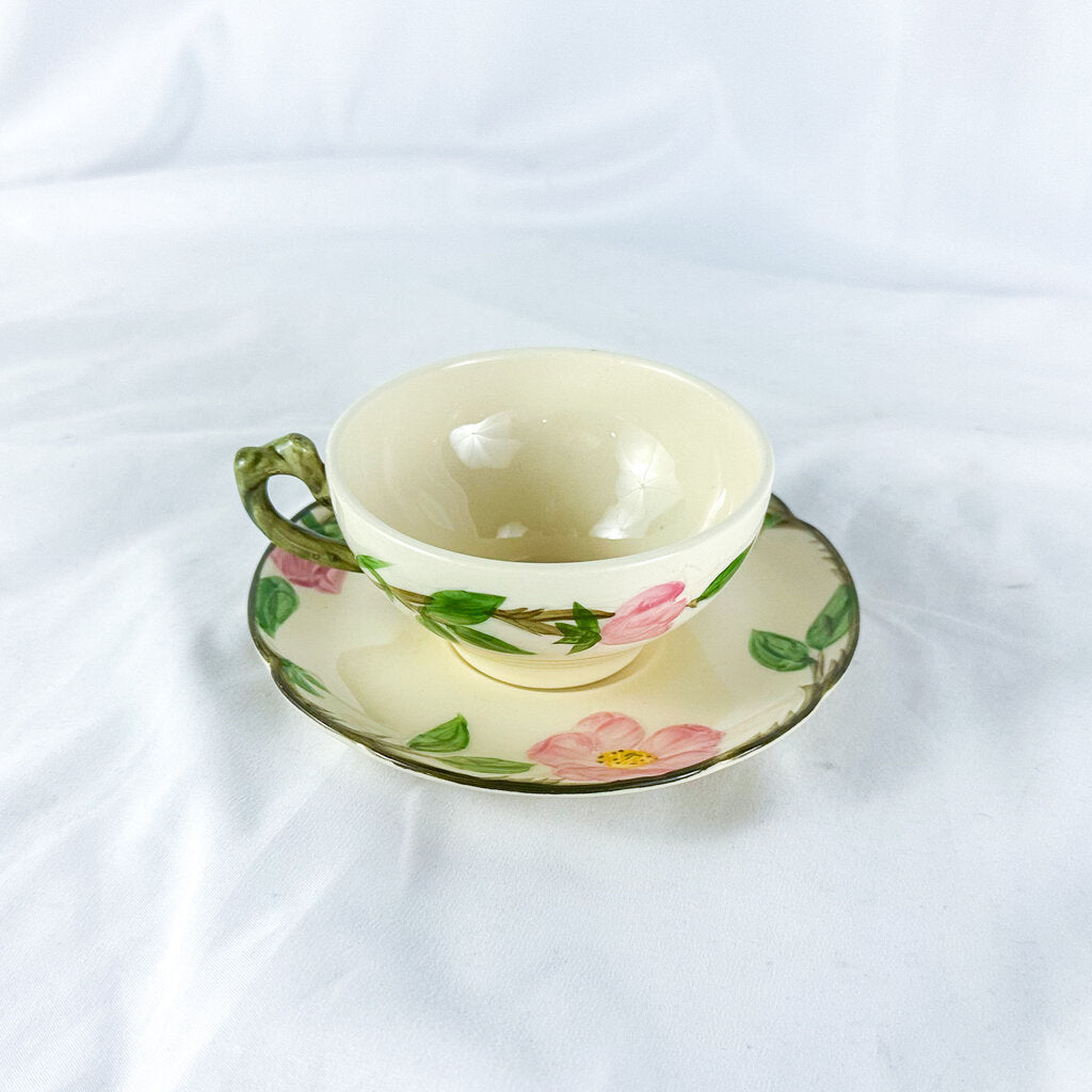 Vintage Franciscan USA Desert Rose Teacup and Saucer Set