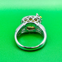 Load image into Gallery viewer, Vintage Victoria Wieck Sterling Silver Enamel Bee Citrine Ring, Size 7.25
