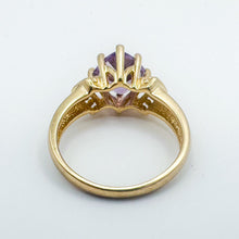 Load image into Gallery viewer, Vintage 10k Gold Cushion Cut Amethyst Ring, Size 8.25
