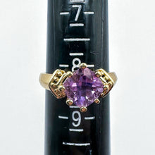 Load image into Gallery viewer, Vintage 10k Gold Cushion Cut Amethyst Ring, Size 8.25
