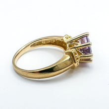 Load image into Gallery viewer, Vintage 10k Gold Cushion Cut Amethyst Ring, Size 8.25
