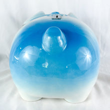 Load image into Gallery viewer, Vintage Large Blue &amp; White Ceramic Piggy Bank
