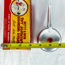 Load image into Gallery viewer, 1940&#39;s Betty &amp; Bob Toy Cooking Utensil&#39;s Aluminum Chicken Fryer with Original Box
