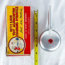 Load image into Gallery viewer, 1940&#39;s Betty &amp; Bob Toy Cooking Utensil&#39;s Aluminum Chicken Fryer with Original Box
