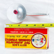 Load image into Gallery viewer, 1940&#39;s Betty &amp; Bob Toy Cooking Utensil&#39;s Aluminum Sauce Pan with Original Box
