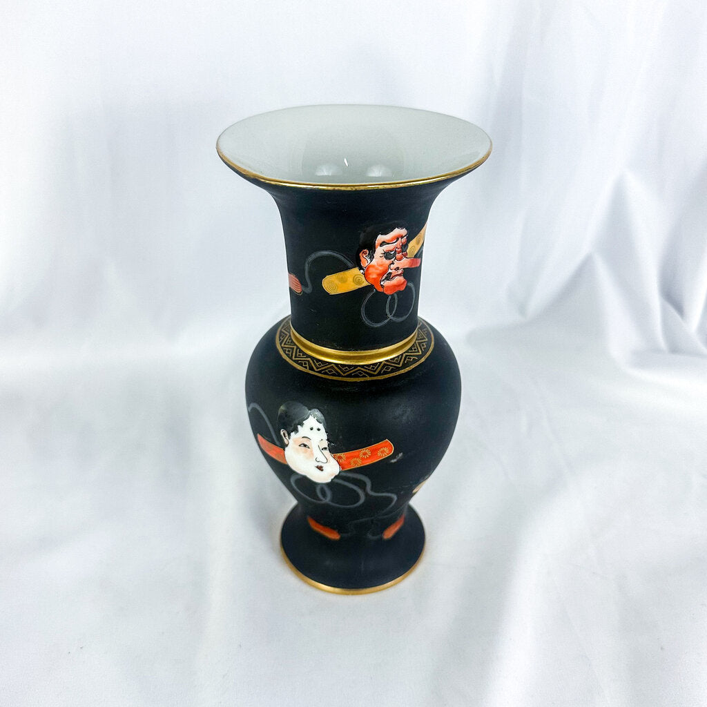 Vintage Japanese Hand-Painted Kabuki Vase
