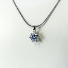 Load image into Gallery viewer, Vintage 18 inch Sterling Silver Cubic Zirconia Pendant Necklace
