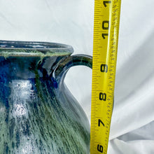 Load image into Gallery viewer, Double-Signed Marvin Bailey Blue Green Glaze Palmetto Tree Pitcher
