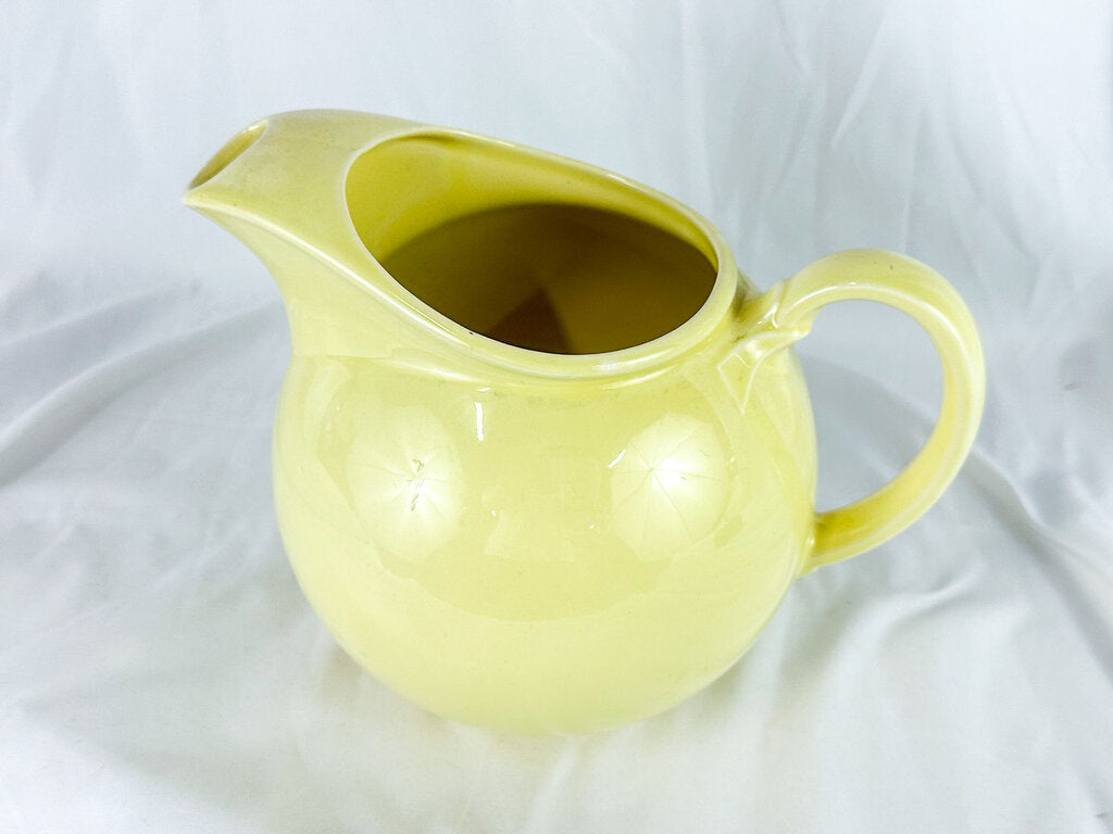 Vintage Lu-Ray Pastels USA Sunshine Yellow Ball Ceramic Pitcher