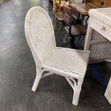 Load image into Gallery viewer, White Wicker Four Drawer Desk with Glass Insert and Wicker Desk Chair Set
