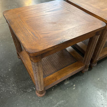 Load image into Gallery viewer, Pair Of Wood &amp; Woven Wicker End Tables

