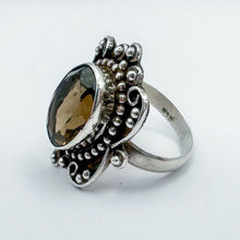 Load image into Gallery viewer, Vintage Sterling Silver Gray-Brown Stone Ring, Size 8.5-9
