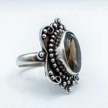 Load image into Gallery viewer, Vintage Sterling Silver Gray-Brown Stone Ring, Size 8.5-9
