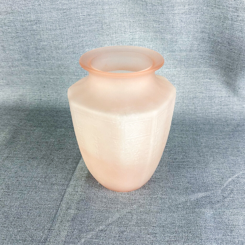 Vintage Anchor Hocking Princess Pink Satin Glass Vase