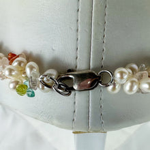 Load image into Gallery viewer, Vintage Twisted Double Strand Freshwater Pearl &amp; Semi-Precious Stone Necklace
