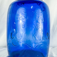 Load image into Gallery viewer, Vintage Cobalt Blue Mills Bakery 40-Quart &quot;Homestyle Brand Cookies&quot; Cookie Jar
