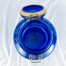 Load image into Gallery viewer, Vintage Cobalt Blue Mills Bakery 40-Quart &quot;Homestyle Brand Cookies&quot; Cookie Jar
