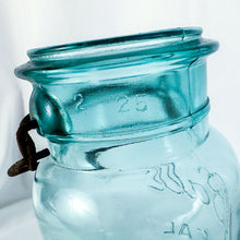 Load image into Gallery viewer, Vintage to Antique Blue-tinted Ball Jar with Clear Lid
